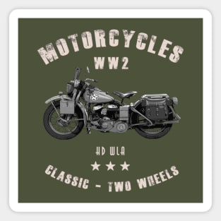 Harley WLA Retro Vintage Motorcycle WW2 Magnet